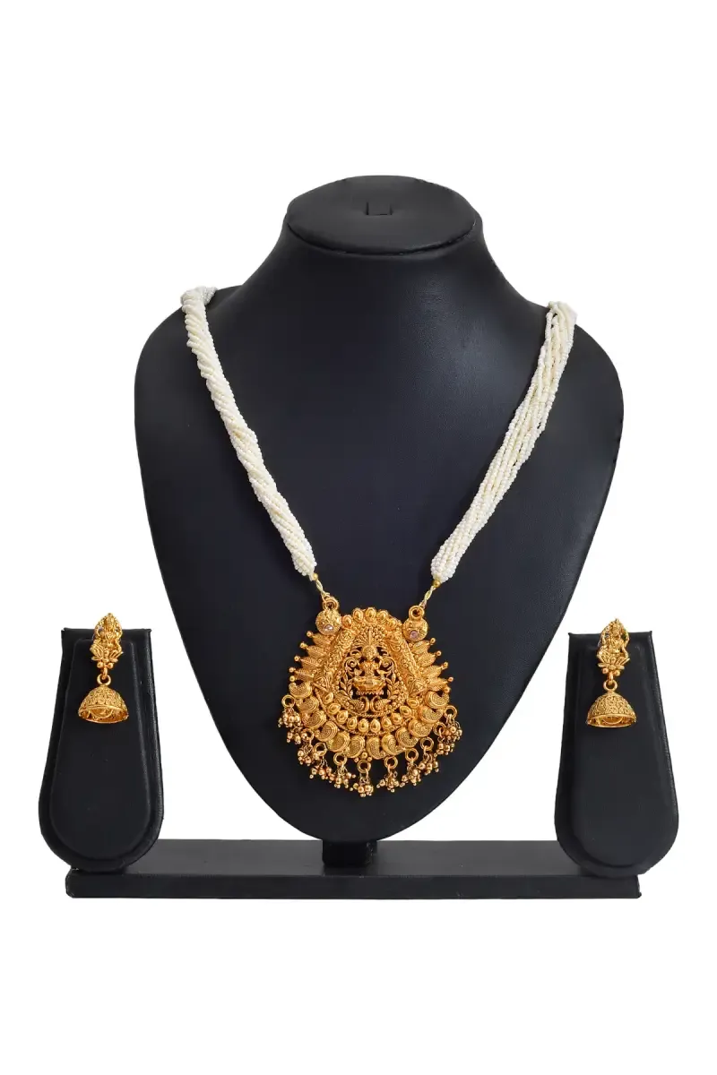Pearls Lakshmi Design Necklace Set for Women