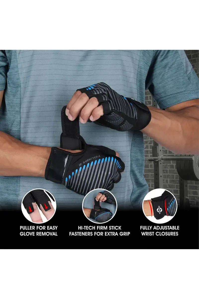 Nivia Tough 2 Unisex Gloves (Blue Pack of 1)