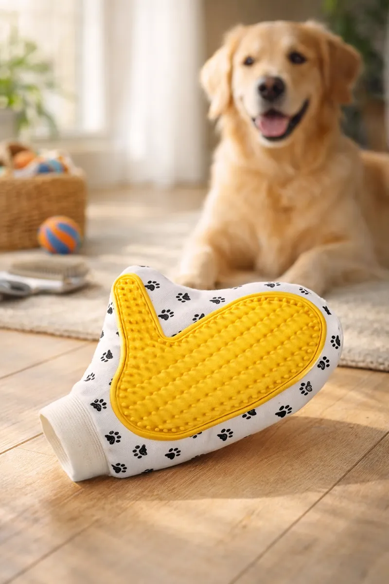 Canine Pet Grooming Glove Brush for Dogs- Pack of 1