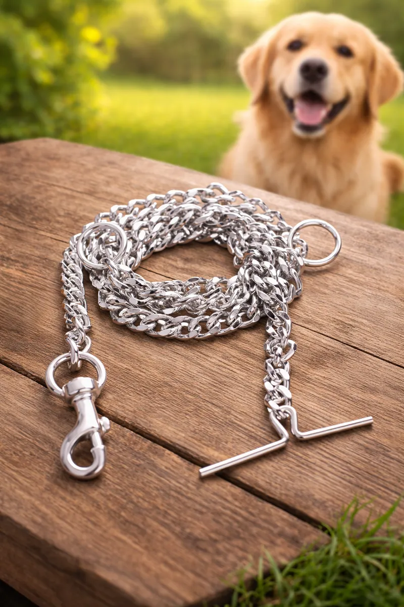 Stainless Steel Dog Leash (Silver)