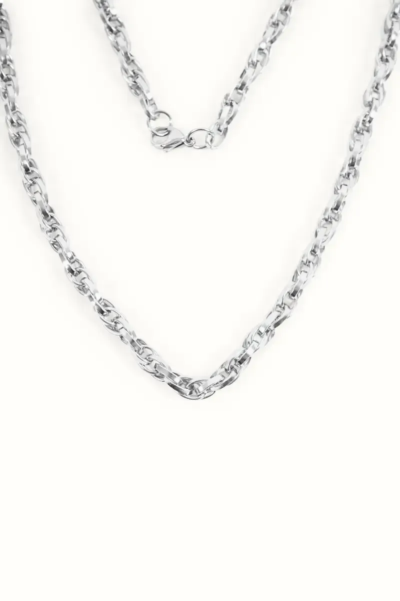 Silver Plated Bold Curb Chain for Men
