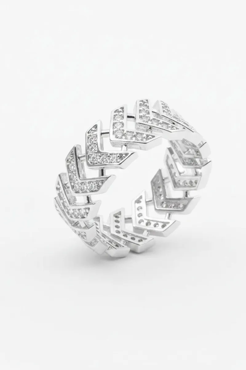 Silver Plating Zigzag Design Ring