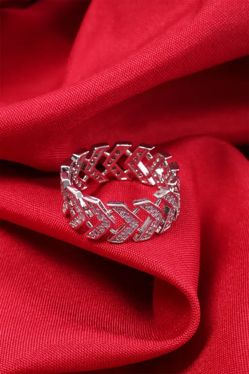 Silver Plating Zigzag Design Ring
