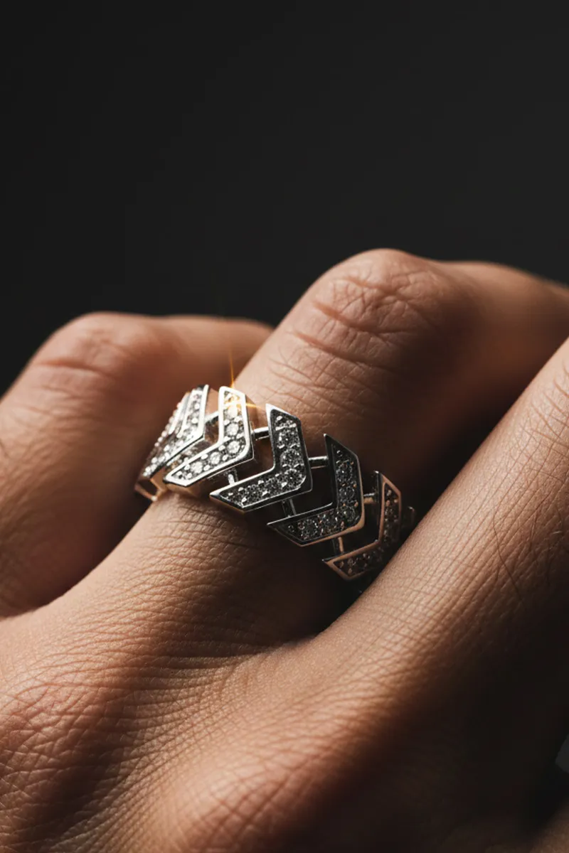 Silver Plating Zigzag Design Ring
