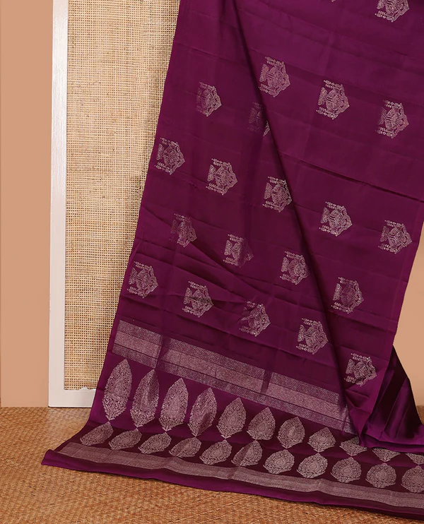 Borderless Purple Mayuri Soft Silk Saree