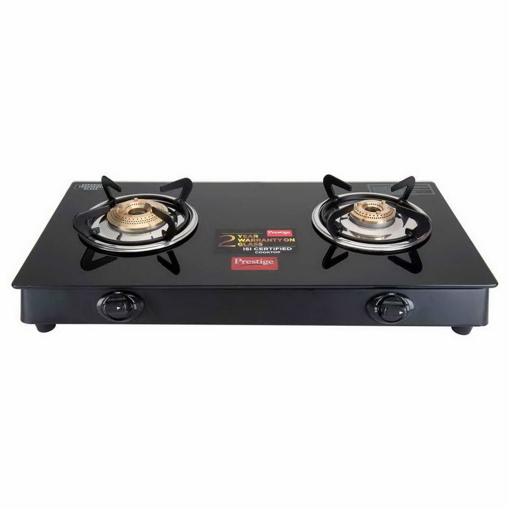 PRESTIGE LPG GLASS TOP 2 BURNER MARVEL PLUS