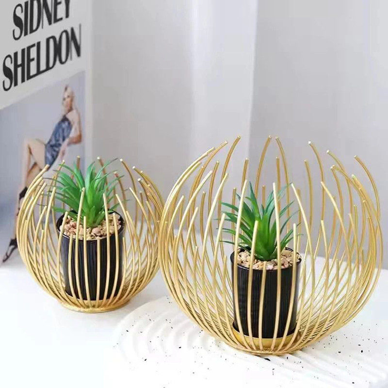 GoldBloom Artificial Plant with Pot (17.78 cm. Gold)