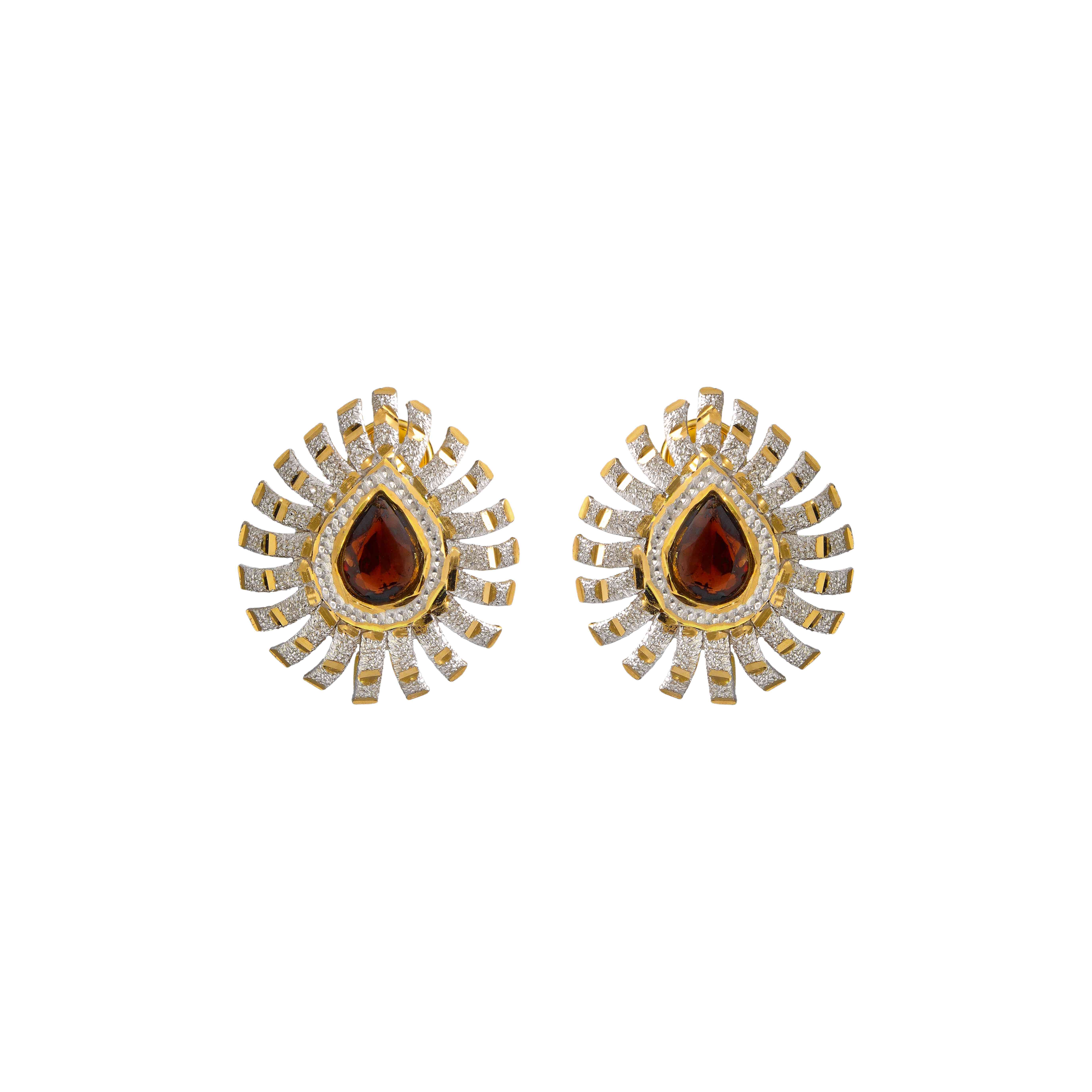 Red Stone Gold Studs