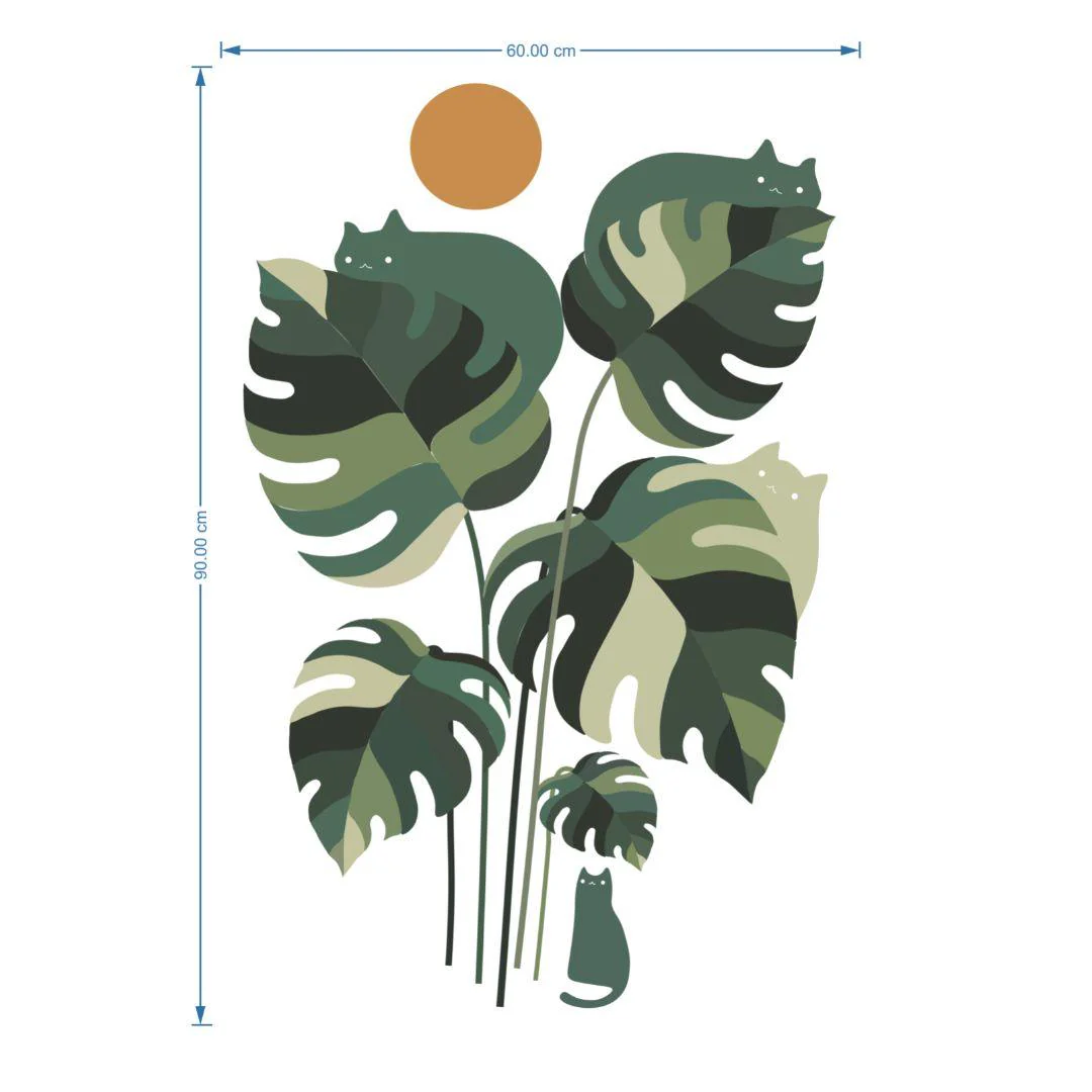 Monstera Wall Sticker 60Cm * 90Cm