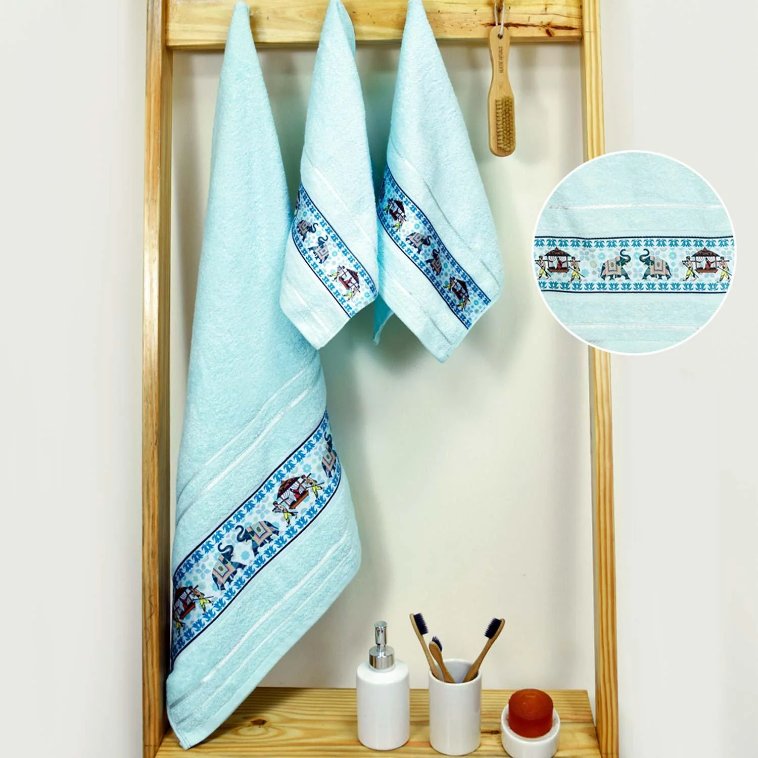 Royal Designed Rajvanshi 440 GSM Cotton Bath Towels ,Set of 3 (1 Bath & 2 Hand Towels)