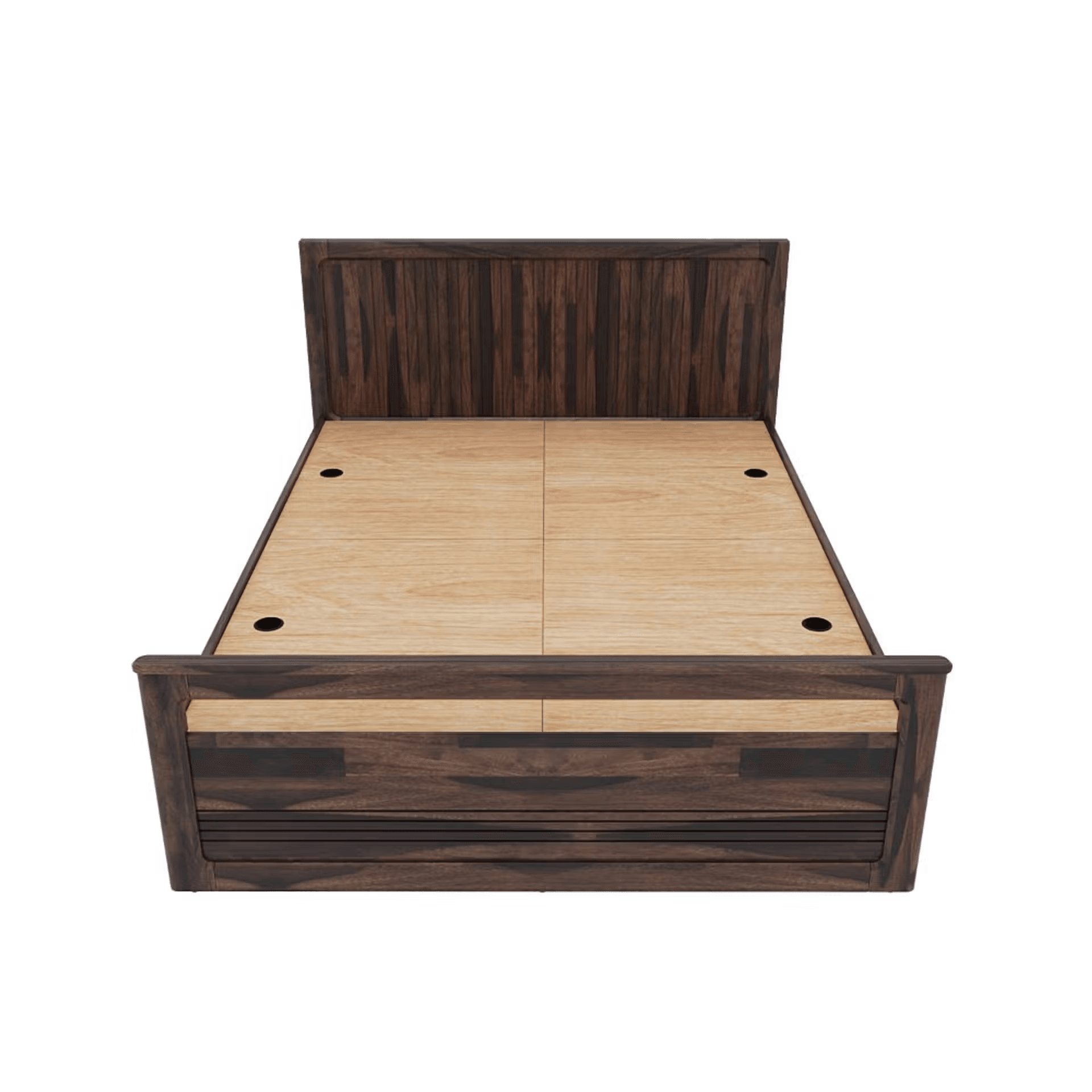 Santi sheesham wood queen size bed with Storage