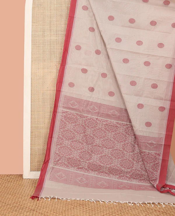 Off-White Kanchi Cotton Saree