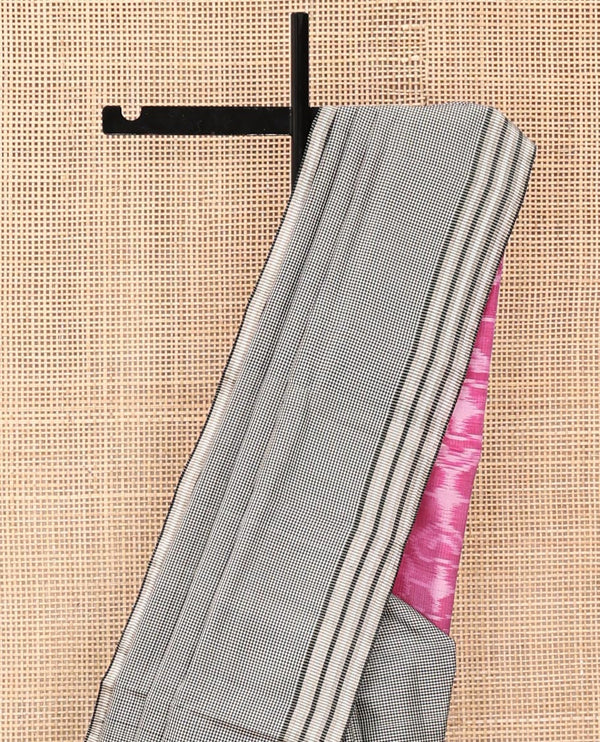 White and Black Mayuri Soft Silk Saree