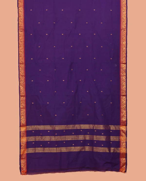Violet Nine-Yard Cotton Saree