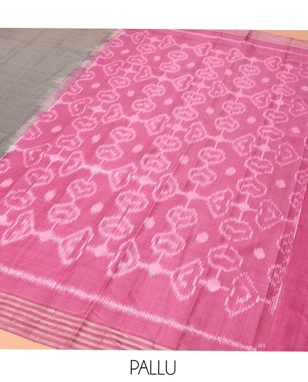 White and Black Mayuri Soft Silk Saree