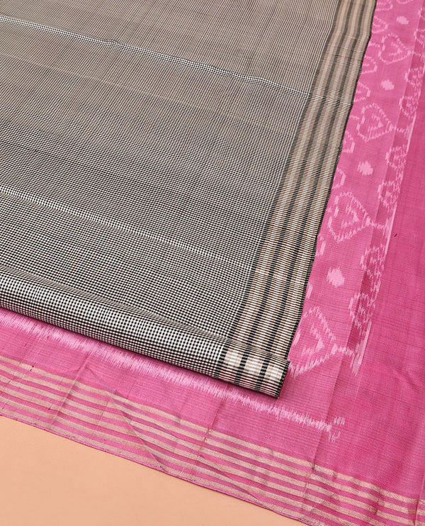 White and Black Mayuri Soft Silk Saree
