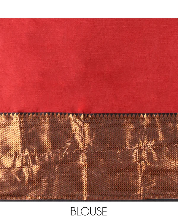 Maroon Taffeta Silk Half-Saree