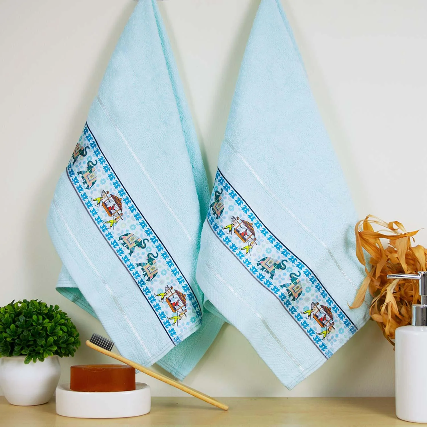 Royal Designed Rajvanshi 440 GSM Cotton Bath Towels ,Set of 3 (1 Bath & 2 Hand Towels)
