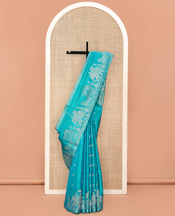 Blue Mayuri Soft Silk Saree
