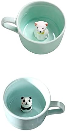 2pcs Ceramic Cup – Cute Animals Inside 3D Cartoon Mugs