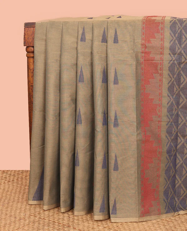 Borderless Brown Kanchi Cotton Saree
