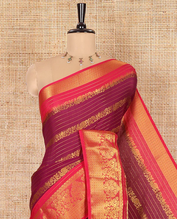 Purple Moss Chiffon Saree