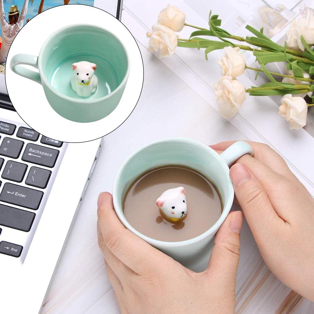 2pcs Ceramic Cup – Cute Animals Inside 3D Cartoon Mugs