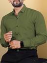 Men Regular Fit Solid Button Down Collar Formal Shirt