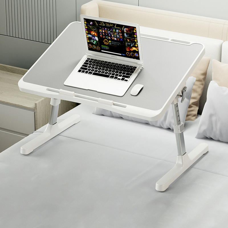 Portable Foldable Laptop Desk with Drawer – Grey (Pre-Assembled)