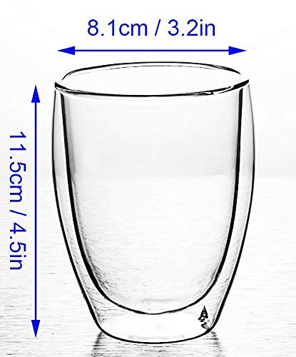 Modern-Depo Double Wall Glass Coffee Mugs – Set of 2 (350ML / 12oz)