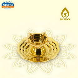 BRASS AGAL FIVE STAR DEEPAM W/PLATE NO.1