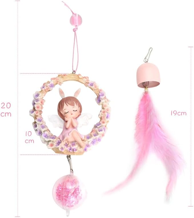 Car Hanging Ornament – Cute Plush Feather Pendant (Purple)