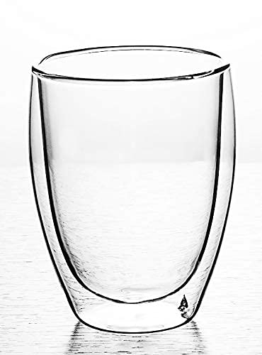 Modern-Depo Double Wall Glass Coffee Mugs – Set of 2 (350ML / 12oz)