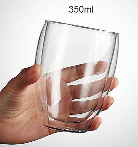 Modern-Depo Double Wall Glass Coffee Mugs – Set of 2 (350ML / 12oz)
