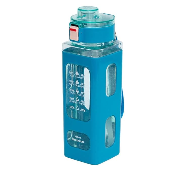 700ml Square Leakproof Water Bottle with Handle (Blue)