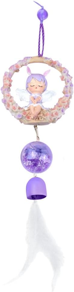 Car Hanging Ornament – Cute Plush Feather Pendant (Purple)