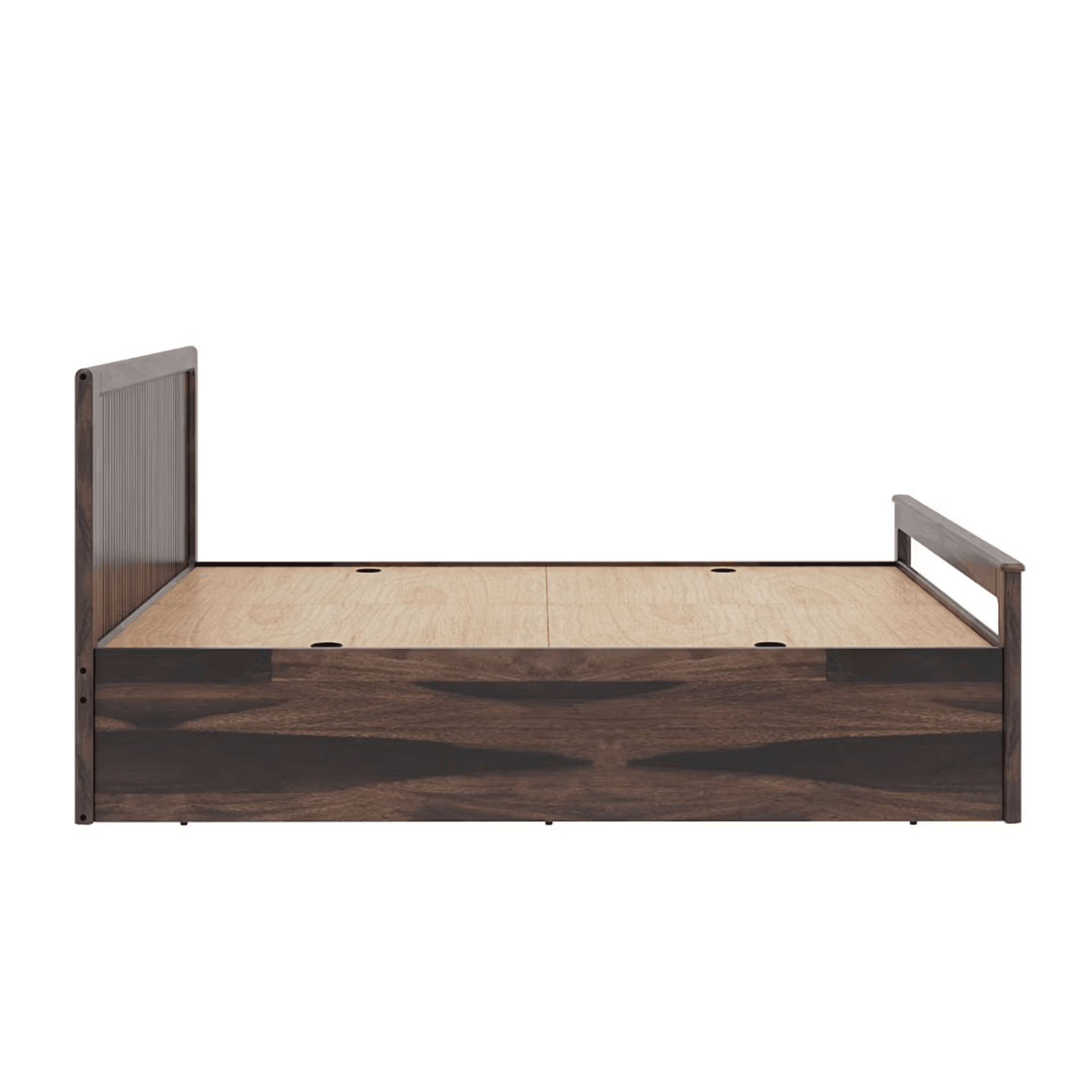 Santi sheesham wood queen size bed with Storage