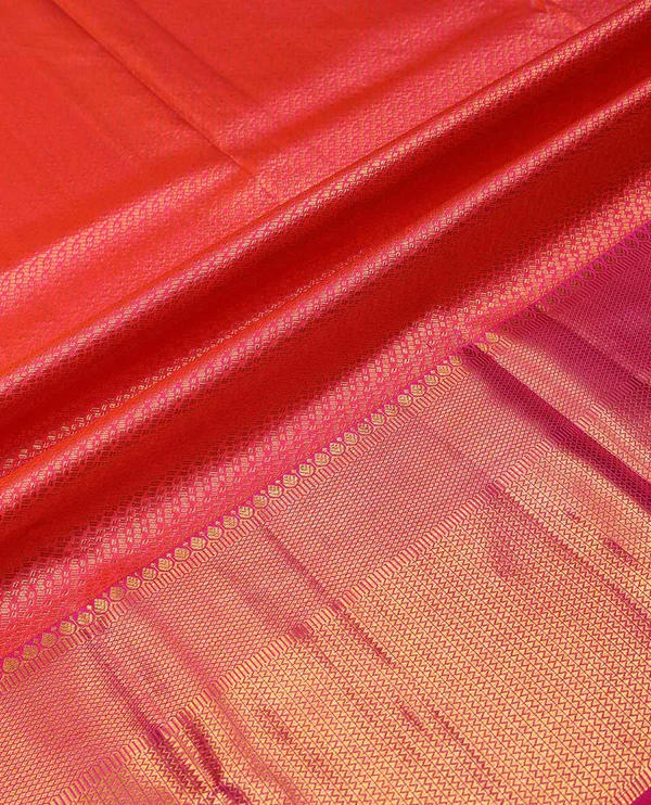 Red pure silk half-saree