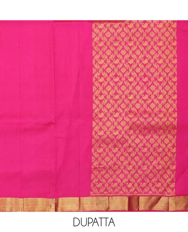 Red pure silk half-saree