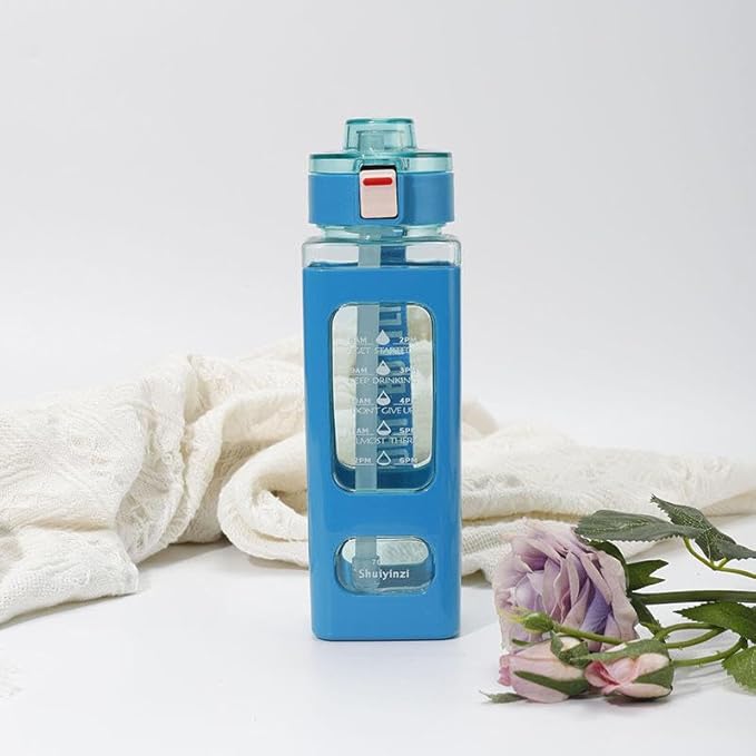 700ml Square Leakproof Water Bottle with Handle (Blue)