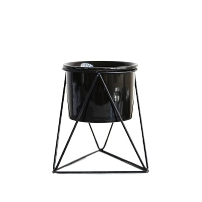 LUCIY Triangular Ceramic Plant Pots with Iron Frame – Hortel