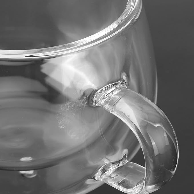 Double Layer Glass Tea Cups with Handle – 150ML (Clear)