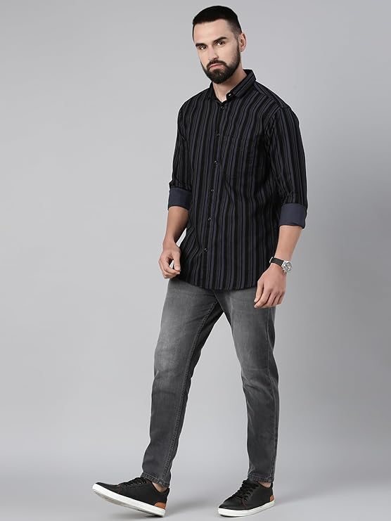 Majestic Men's Standard Striped Cotton Shirt