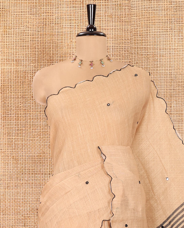 Chikku Linen Cotton Saree