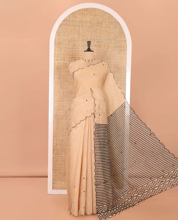 Chikku Linen Cotton Saree