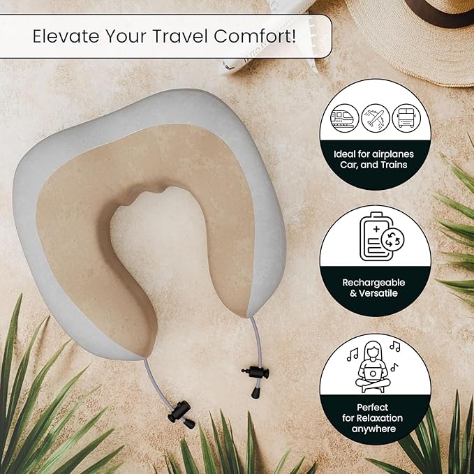 Rechargeable Neck Pillow Massager with Memory Foam for Travel