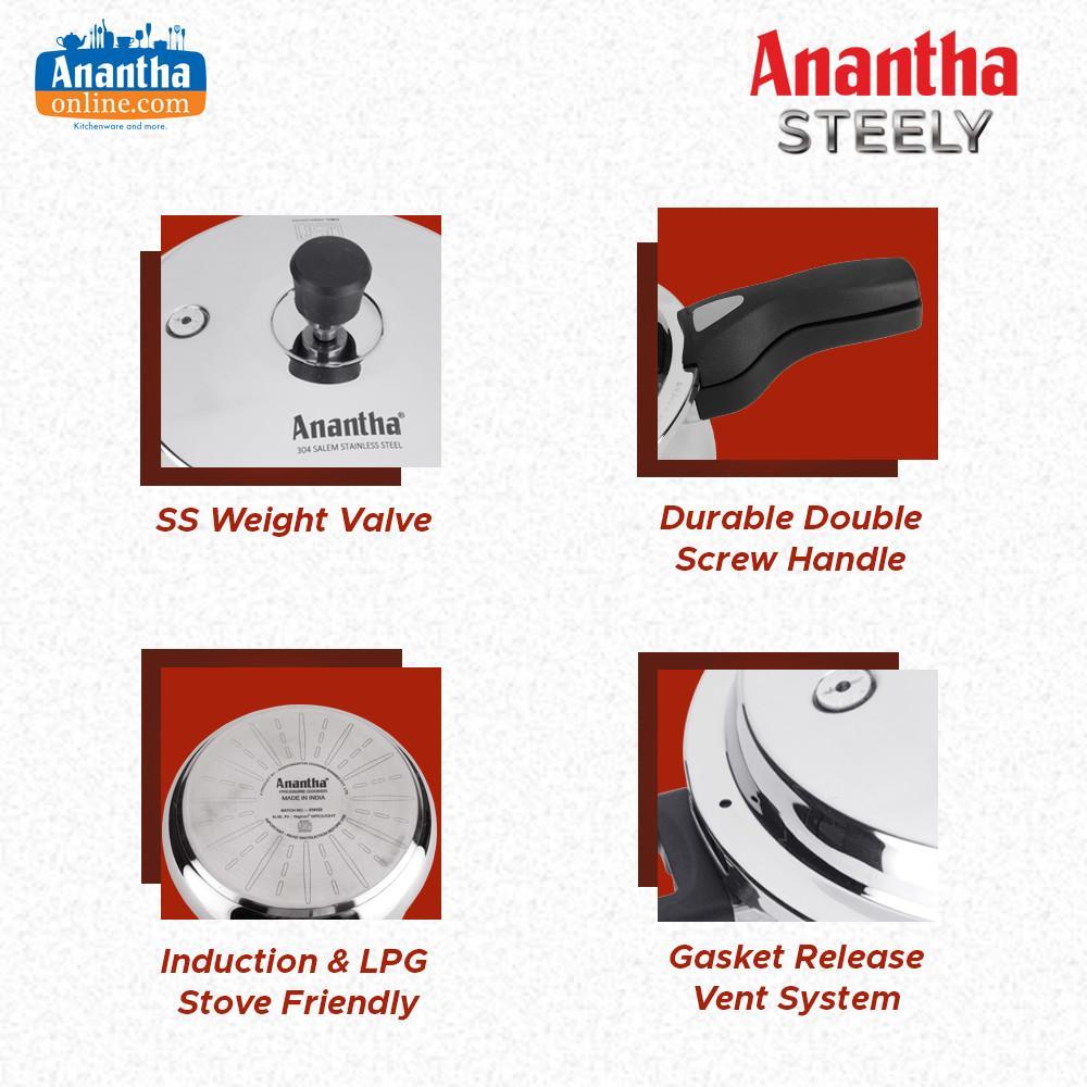 ANANTHA SS STEELY HANDI COOKER 2.5 LITRES