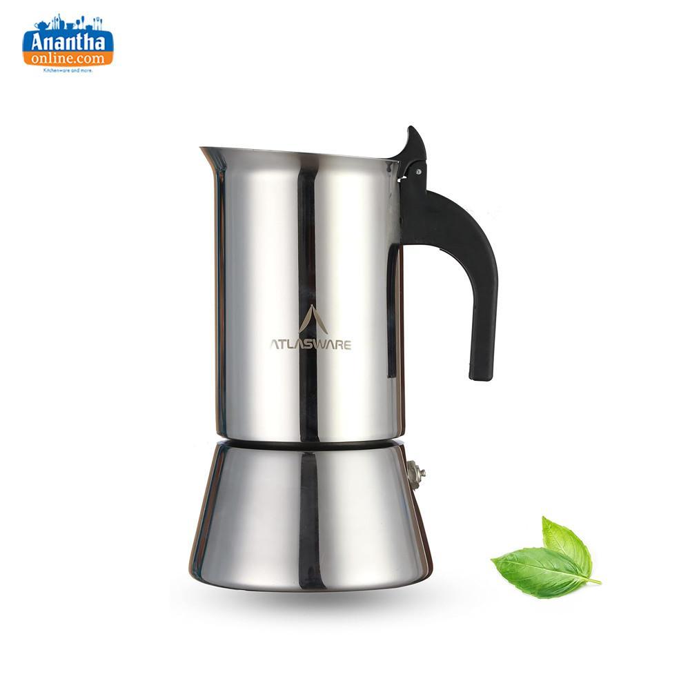 ATLASWARE SS COFFEE MAKER MOCHA 6 CUP
