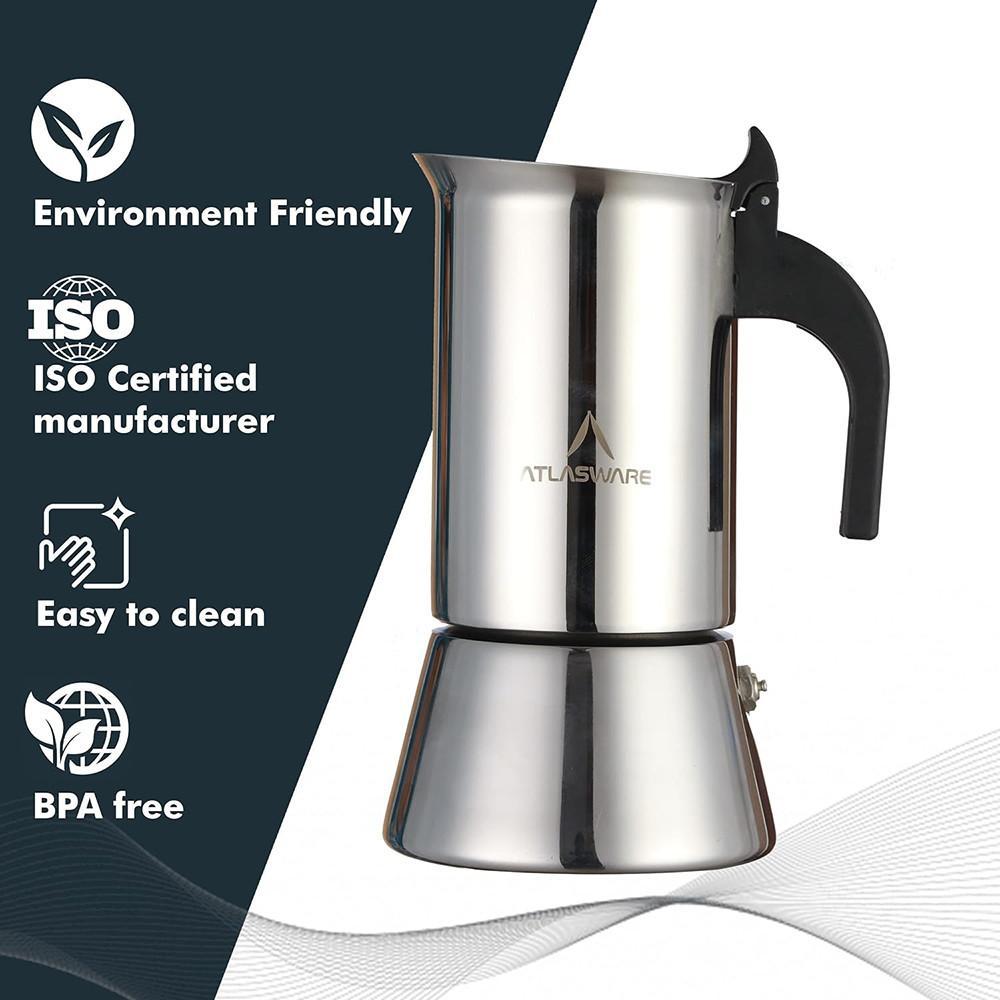 ATLASWARE SS COFFEE MAKER MOCHA 6 CUP
