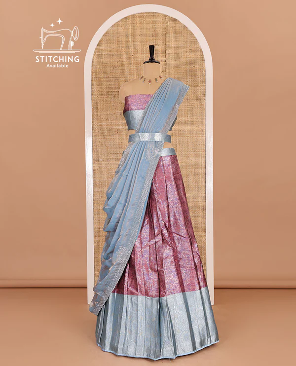 Pink banarasi half-saree